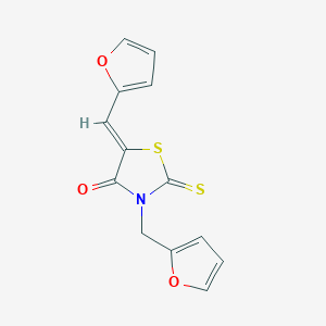 molecular formula C13H9NO3S2 B4760543 3-(2-furylmethyl)-5-(2-furylmethylene)-2-thioxo-1,3-thiazolidin-4-one 