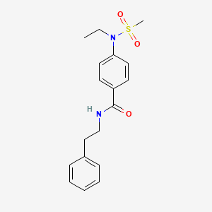 molecular formula C18H22N2O3S B4760558 4-[ethyl(methylsulfonyl)amino]-N-(2-phenylethyl)benzamide 