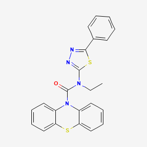 molecular formula C23H18N4OS2 B4760572 N-ethyl-N-(5-phenyl-1,3,4-thiadiazol-2-yl)-10H-phenothiazine-10-carboxamide 