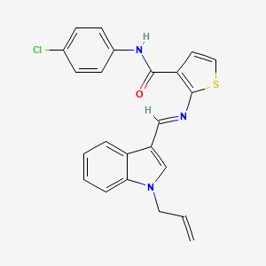 molecular formula C23H18ClN3OS B4760620 2-{[(1-allyl-1H-indol-3-yl)methylene]amino}-N-(4-chlorophenyl)-3-thiophenecarboxamide 