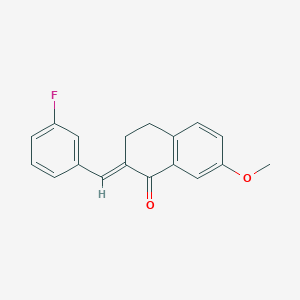 molecular formula C18H15FO2 B4760629 2-(3-fluorobenzylidene)-7-methoxy-3,4-dihydro-1(2H)-naphthalenone 