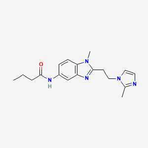 molecular formula C18H23N5O B4760631 N-{1-methyl-2-[2-(2-methyl-1H-imidazol-1-yl)ethyl]-1H-benzimidazol-5-yl}butanamide 