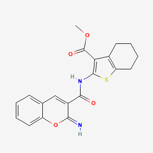 molecular formula C20H18N2O4S B4760657 methyl 2-{[(2-imino-2H-chromen-3-yl)carbonyl]amino}-4,5,6,7-tetrahydro-1-benzothiophene-3-carboxylate 