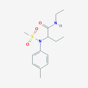 molecular formula C14H22N2O3S B4760666 N-ethyl-2-[(4-methylphenyl)(methylsulfonyl)amino]butanamide 
