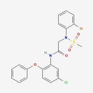 molecular formula C21H18BrClN2O4S B4760711 N~2~-(2-bromophenyl)-N~1~-(5-chloro-2-phenoxyphenyl)-N~2~-(methylsulfonyl)glycinamide 