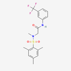 molecular formula C19H21F3N2O3S B4760726 N~2~-(mesitylsulfonyl)-N~2~-methyl-N~1~-[3-(trifluoromethyl)phenyl]glycinamide 