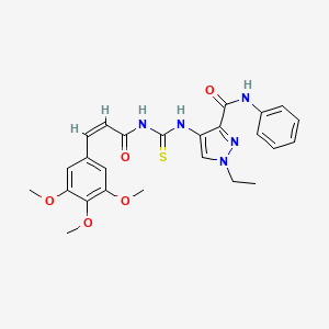 molecular formula C25H27N5O5S B4760732 1-ethyl-N-phenyl-4-[({[3-(3,4,5-trimethoxyphenyl)acryloyl]amino}carbonothioyl)amino]-1H-pyrazole-3-carboxamide 