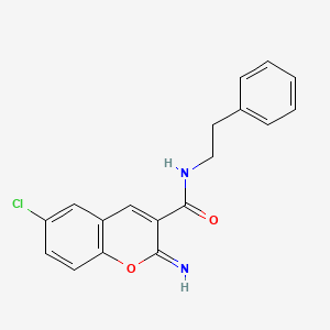 6-chloro-2-imino-N-(2-phenylethyl)-2H-chromene-3-carboxamide