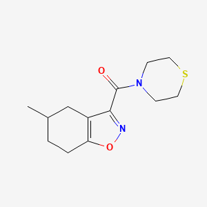 molecular formula C13H18N2O2S B4760779 5-methyl-3-(4-thiomorpholinylcarbonyl)-4,5,6,7-tetrahydro-1,2-benzisoxazole 