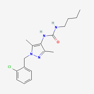 molecular formula C17H23ClN4O B4760786 N-butyl-N'-[1-(2-chlorobenzyl)-3,5-dimethyl-1H-pyrazol-4-yl]urea 