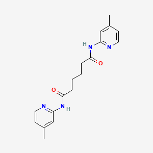 molecular formula C18H22N4O2 B4760793 N,N'-bis(4-methyl-2-pyridinyl)hexanediamide 