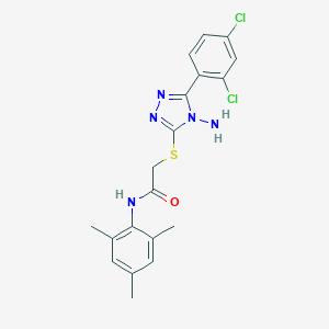 molecular formula C19H19Cl2N5OS B476080 2-{[4-amino-5-(2,4-dichlorophenyl)-4H-1,2,4-triazol-3-yl]thio}-N-mesitylacetamide CAS No. 573939-23-8