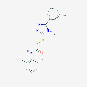 molecular formula C22H26N4OS B476084 2-{[4-ethyl-5-(3-methylphenyl)-4H-1,2,4-triazol-3-yl]sulfanyl}-N-(2,4,6-trimethylphenyl)acetamide CAS No. 665018-55-3