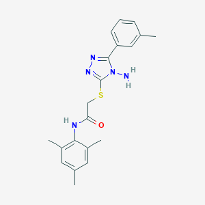 molecular formula C20H23N5OS B476085 2-{[4-amino-5-(3-methylphenyl)-4H-1,2,4-triazol-3-yl]sulfanyl}-N-(2,4,6-trimethylphenyl)acetamide CAS No. 665018-56-4