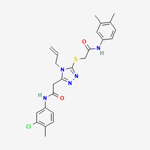 molecular formula C24H26ClN5O2S B4760851 2-[(4-allyl-5-{2-[(3-chloro-4-methylphenyl)amino]-2-oxoethyl}-4H-1,2,4-triazol-3-yl)thio]-N-(3,4-dimethylphenyl)acetamide 