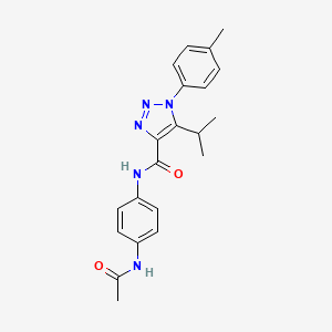 molecular formula C21H23N5O2 B4760855 N-[4-(acetylamino)phenyl]-5-isopropyl-1-(4-methylphenyl)-1H-1,2,3-triazole-4-carboxamide 