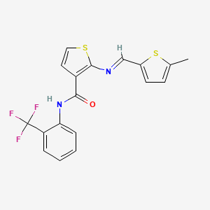 2-{[(5-methyl-2-thienyl)methylene]amino}-N-[2-(trifluoromethyl)phenyl]-3-thiophenecarboxamide