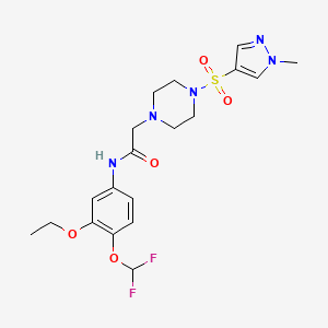 molecular formula C19H25F2N5O5S B4760893 N-[4-(difluoromethoxy)-3-ethoxyphenyl]-2-{4-[(1-methyl-1H-pyrazol-4-yl)sulfonyl]-1-piperazinyl}acetamide 
