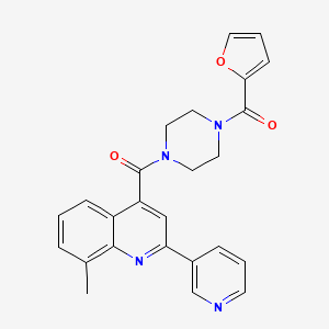 molecular formula C25H22N4O3 B4760910 4-{[4-(2-furoyl)-1-piperazinyl]carbonyl}-8-methyl-2-(3-pyridinyl)quinoline 