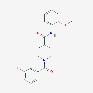 molecular formula C20H21FN2O3 B4760958 1-(3-fluorobenzoyl)-N-(2-methoxyphenyl)-4-piperidinecarboxamide 