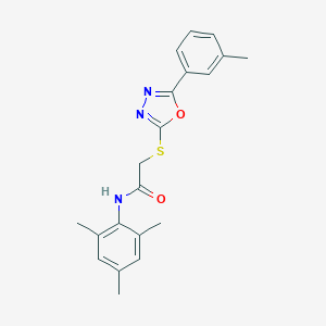 molecular formula C20H21N3O2S B476100 2-{[5-(3-methylphenyl)-1,3,4-oxadiazol-2-yl]sulfanyl}-N-(2,4,6-trimethylphenyl)acetamide CAS No. 723297-34-5