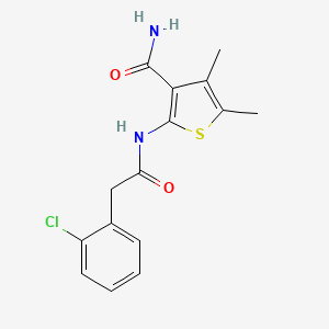 molecular formula C15H15ClN2O2S B4761024 2-{[(2-chlorophenyl)acetyl]amino}-4,5-dimethyl-3-thiophenecarboxamide 