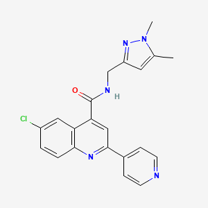molecular formula C21H18ClN5O B4761031 6-chloro-N-[(1,5-dimethyl-1H-pyrazol-3-yl)methyl]-2-(4-pyridinyl)-4-quinolinecarboxamide 