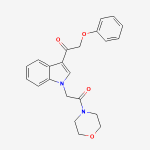 molecular formula C22H22N2O4 B4761038 1-{1-[2-(4-morpholinyl)-2-oxoethyl]-1H-indol-3-yl}-2-phenoxyethanone 