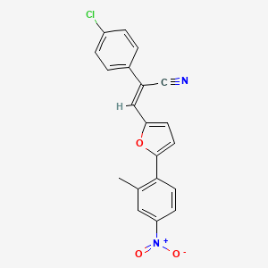 molecular formula C20H13ClN2O3 B4761045 2-(4-chlorophenyl)-3-[5-(2-methyl-4-nitrophenyl)-2-furyl]acrylonitrile 