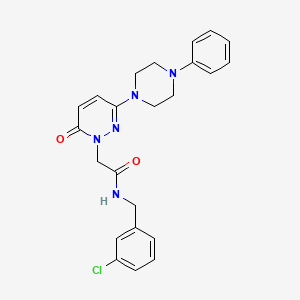 molecular formula C23H24ClN5O2 B4761061 N-(3-chlorobenzyl)-2-[6-oxo-3-(4-phenyl-1-piperazinyl)-1(6H)-pyridazinyl]acetamide 