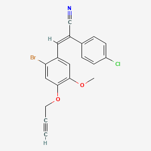 molecular formula C19H13BrClNO2 B4761065 3-[2-bromo-5-methoxy-4-(2-propyn-1-yloxy)phenyl]-2-(4-chlorophenyl)acrylonitrile 
