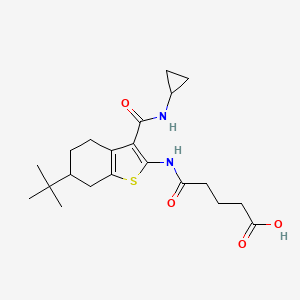 molecular formula C21H30N2O4S B4761077 5-({6-tert-butyl-3-[(cyclopropylamino)carbonyl]-4,5,6,7-tetrahydro-1-benzothien-2-yl}amino)-5-oxopentanoic acid 