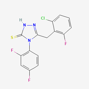 molecular formula C15H9ClF3N3S B4761084 5-(2-chloro-6-fluorobenzyl)-4-(2,4-difluorophenyl)-4H-1,2,4-triazole-3-thiol 