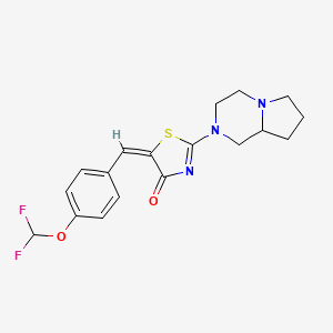 molecular formula C18H19F2N3O2S B4761096 5-[4-(difluoromethoxy)benzylidene]-2-(hexahydropyrrolo[1,2-a]pyrazin-2(1H)-yl)-1,3-thiazol-4(5H)-one 