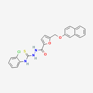 molecular formula C23H18ClN3O3S B4761117 N-(2-chlorophenyl)-2-{5-[(2-naphthyloxy)methyl]-2-furoyl}hydrazinecarbothioamide 