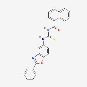 molecular formula C26H19N3O2S B4761134 N-({[2-(3-methylphenyl)-1,3-benzoxazol-5-yl]amino}carbonothioyl)-1-naphthamide 