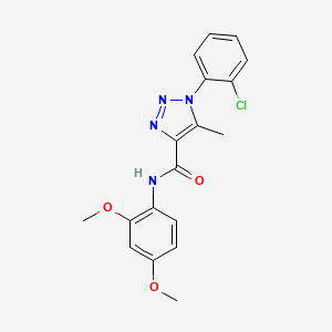 molecular formula C18H17ClN4O3 B4761139 1-(2-chlorophenyl)-N-(2,4-dimethoxyphenyl)-5-methyl-1H-1,2,3-triazole-4-carboxamide 