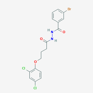 molecular formula C17H15BrCl2N2O3 B4761140 3-bromo-N'-[4-(2,4-dichlorophenoxy)butanoyl]benzohydrazide 