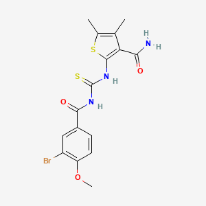 molecular formula C16H16BrN3O3S2 B4761167 2-({[(3-bromo-4-methoxybenzoyl)amino]carbonothioyl}amino)-4,5-dimethyl-3-thiophenecarboxamide 