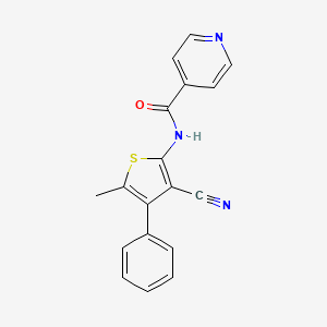 molecular formula C18H13N3OS B4761207 N-(3-cyano-5-methyl-4-phenyl-2-thienyl)isonicotinamide 