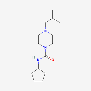 molecular formula C14H27N3O B4761222 N-cyclopentyl-4-isobutyl-1-piperazinecarboxamide 