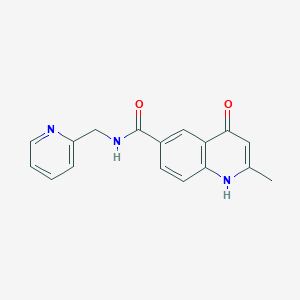 molecular formula C17H15N3O2 B4761230 4-hydroxy-2-methyl-N-(2-pyridinylmethyl)-6-quinolinecarboxamide 