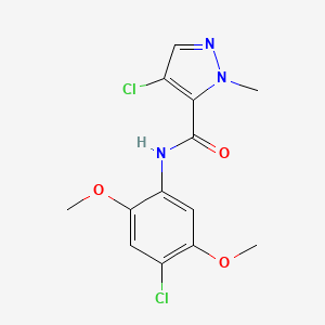 molecular formula C13H13Cl2N3O3 B4761254 4-chloro-N-(4-chloro-2,5-dimethoxyphenyl)-1-methyl-1H-pyrazole-5-carboxamide 