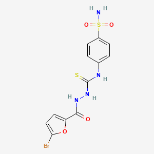 molecular formula C12H11BrN4O4S2 B4761261 N-[4-(aminosulfonyl)phenyl]-2-(5-bromo-2-furoyl)hydrazinecarbothioamide 