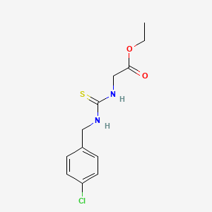 molecular formula C12H15ClN2O2S B4761274 ethyl N-{[(4-chlorobenzyl)amino]carbonothioyl}glycinate 