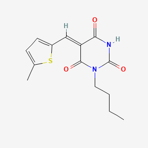 molecular formula C14H16N2O3S B4761277 1-butyl-5-[(5-methyl-2-thienyl)methylene]-2,4,6(1H,3H,5H)-pyrimidinetrione 