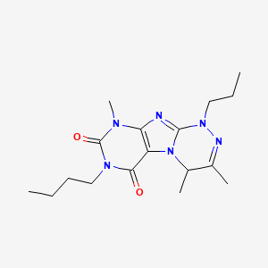 molecular formula C17H26N6O2 B4761283 7-butyl-3,4,9-trimethyl-1-propyl-1,4-dihydro[1,2,4]triazino[3,4-f]purine-6,8(7H,9H)-dione 