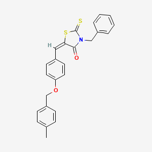 molecular formula C25H21NO2S2 B4761289 3-benzyl-5-{4-[(4-methylbenzyl)oxy]benzylidene}-2-thioxo-1,3-thiazolidin-4-one 