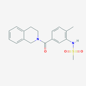 molecular formula C18H20N2O3S B4761333 N-[5-(3,4-dihydro-2(1H)-isoquinolinylcarbonyl)-2-methylphenyl]methanesulfonamide 
