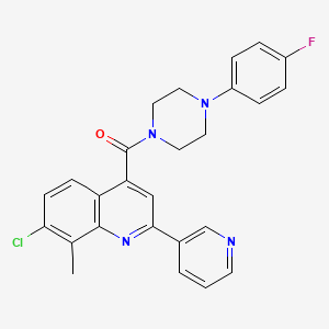 molecular formula C26H22ClFN4O B4761346 7-chloro-4-{[4-(4-fluorophenyl)-1-piperazinyl]carbonyl}-8-methyl-2-(3-pyridinyl)quinoline 